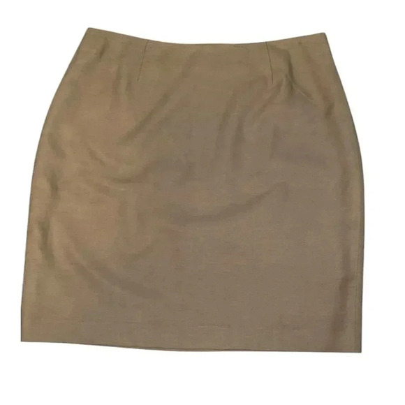 Caslon Knee Length Skirt Size 12 Medium Brown Shell 53% Silk 47% Cotton Work - Picture 6 of 11